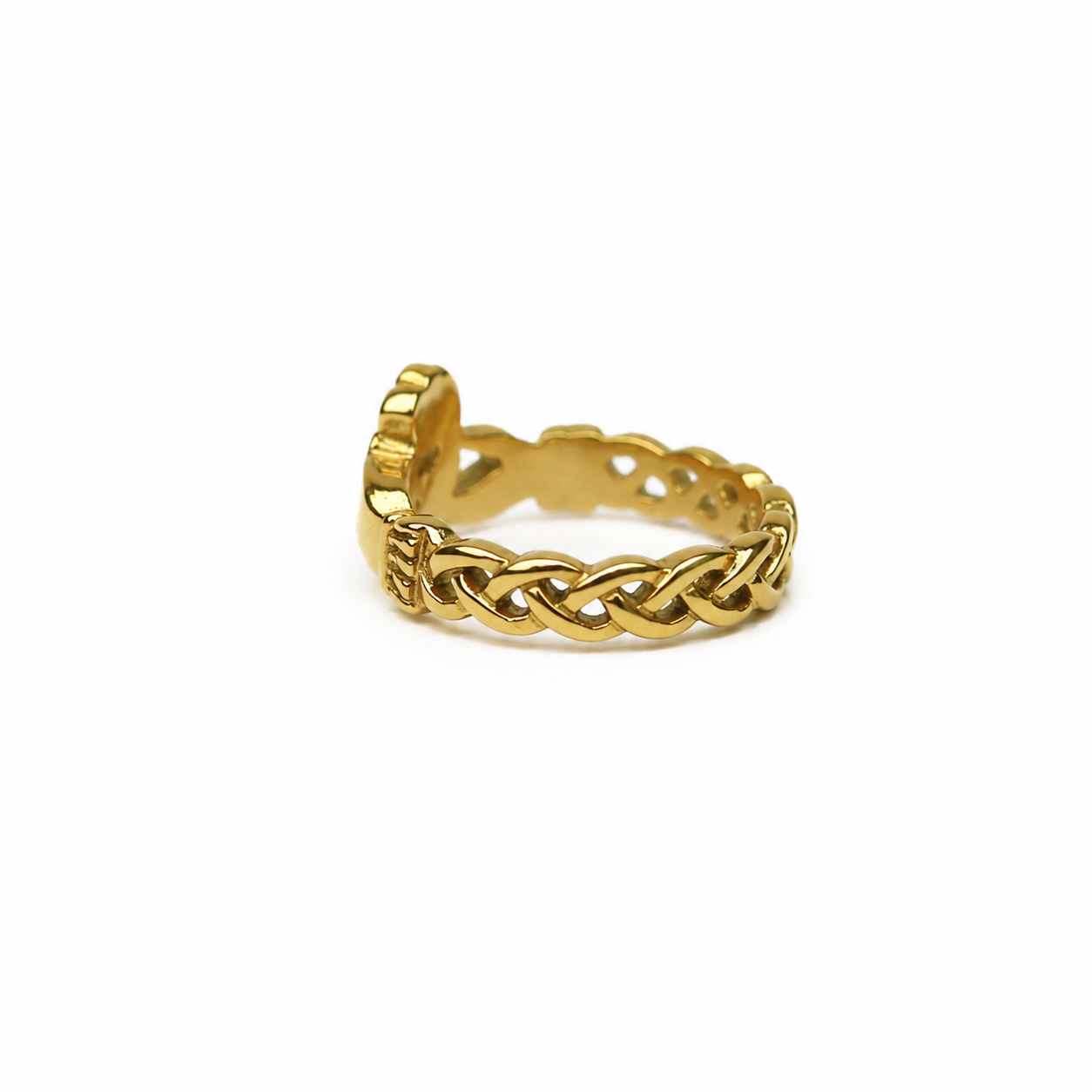 GOLD TONE CLADDAGH RING