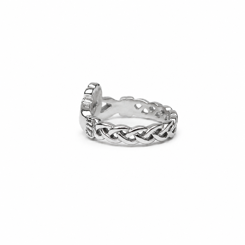 SILVER TONE CLADDAGH RING